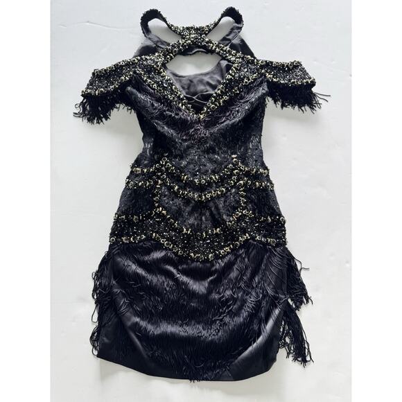 Vintage Mandalay Designs Black Flapper Dress Sequin Size 6 - Picture 10 of 10
